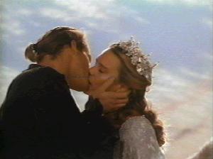 Westley and Buttercup kiss.